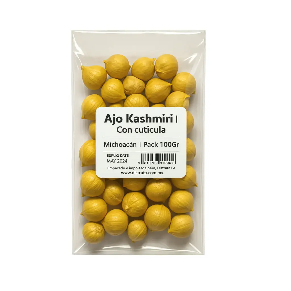 Ajo Kashmiri Entero | Con Cutícula | Oaxaca | Pack 100Gr                                                                               