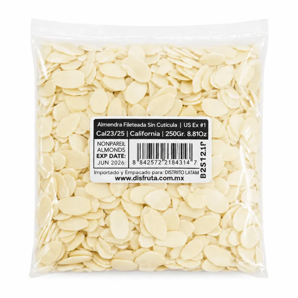 Almendra Laminada | Sin Cutícula | Campos Brothers Farms® | California | Pack 250Gr                                                                   