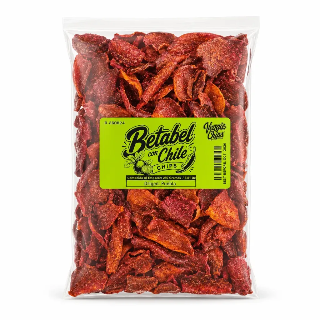 Purple Beetroot  Chili Spiced| Veggie Chips | Puebla | Pack 250Gr                                                                               