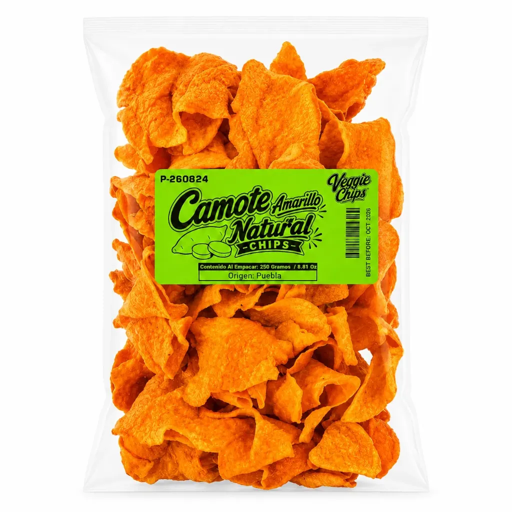 Camote Amarillo Natural | Veggie Chips | Puebla | Pack 250Gr