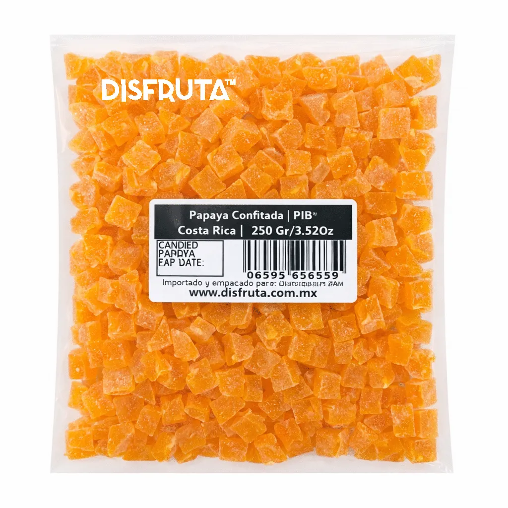 Infused & Candied Papaya | F. Cubes | Costa Rica | Pack 250Gr