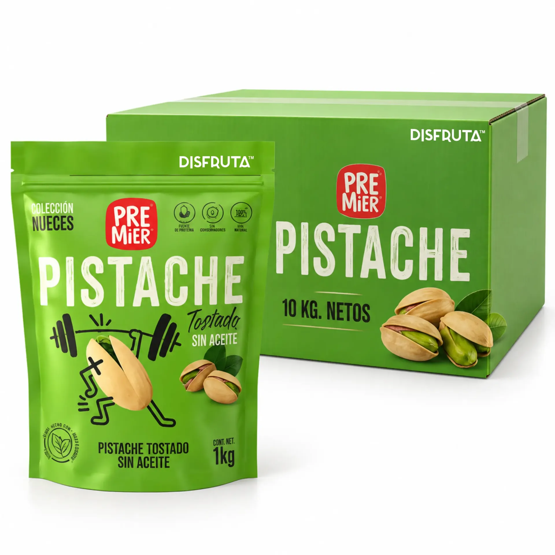 Kerman Whole Pistachio | Salted | Premier® | California | CRB-BX 10 PouchBag -1 Kg                                                                            