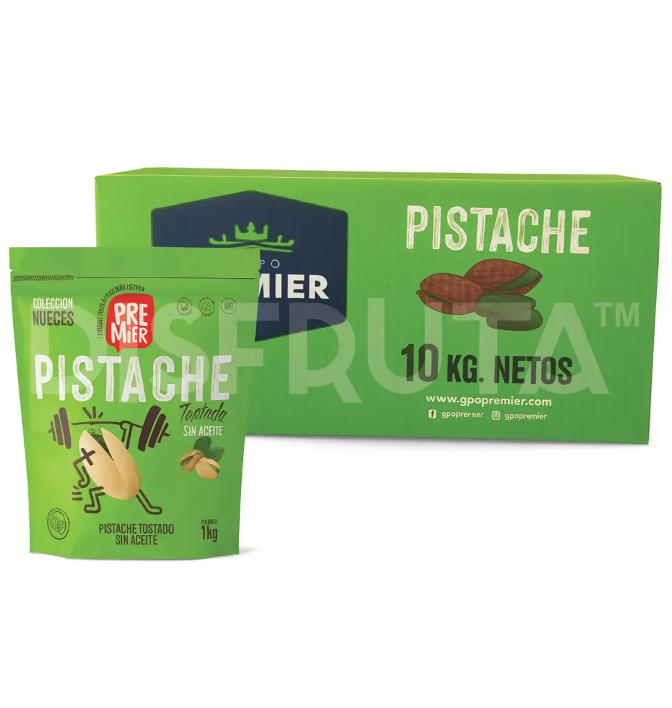 Pistache Kerman Entero | H C/S | California | Premier® | C-CTN 10 ZipBag/1Kg                                                                            