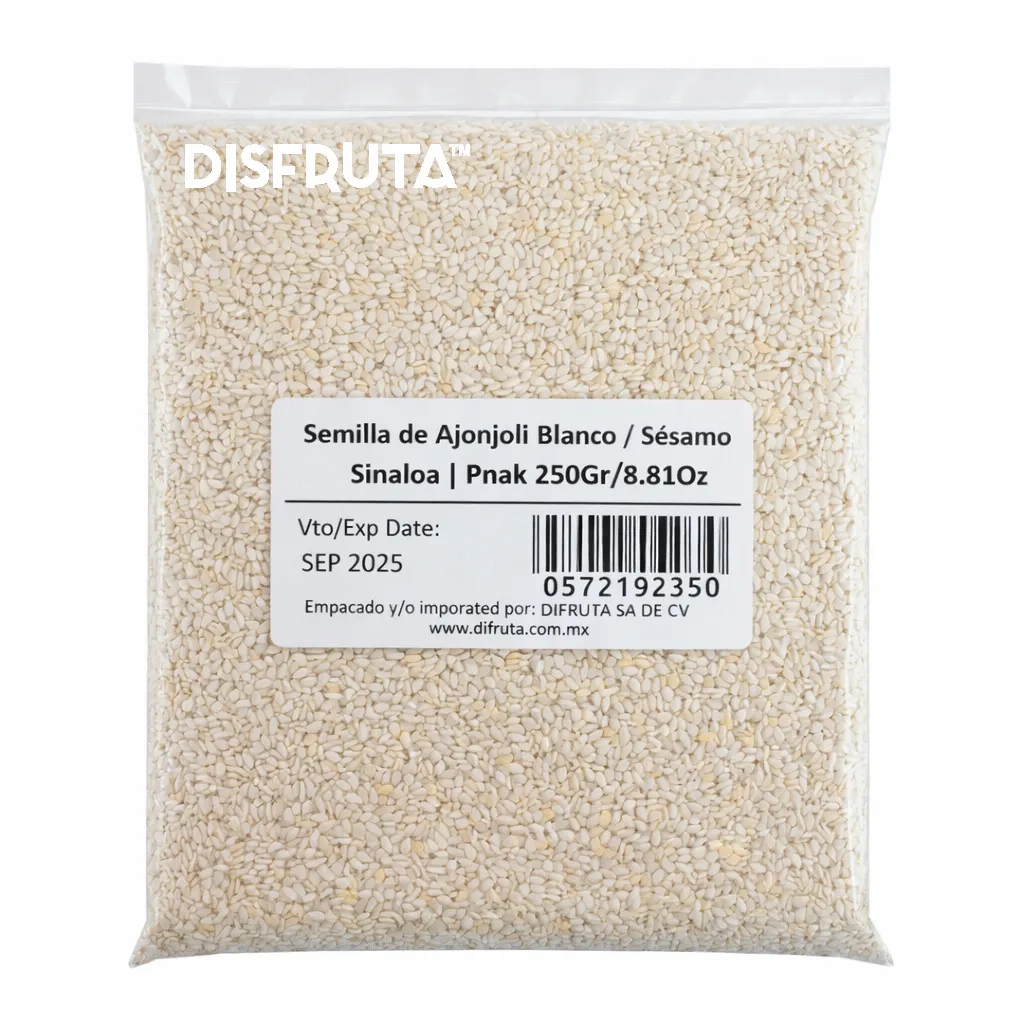 Semilla de Ajonjolí Blanco | Sésamo Blanco  Sin Cutícula | India | Pack 250Gr