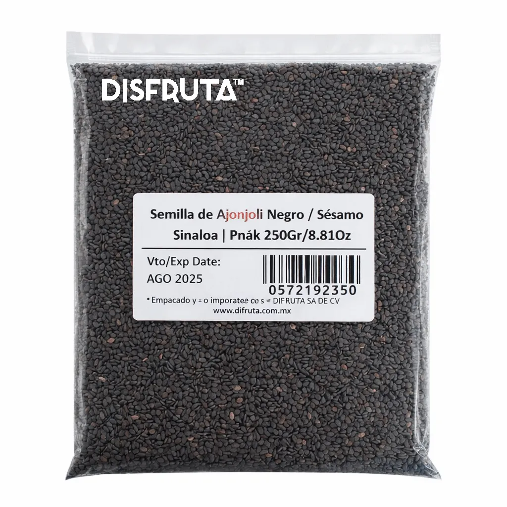 Semilla de Ajonjolí Negro | Semilla de Sésamo Negro | Pack 250Gr                                                                               