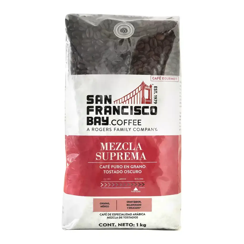 San Francisco Bay Coffee® | Mezcla Suprema | Café en Grano de Chiapas 1 KG