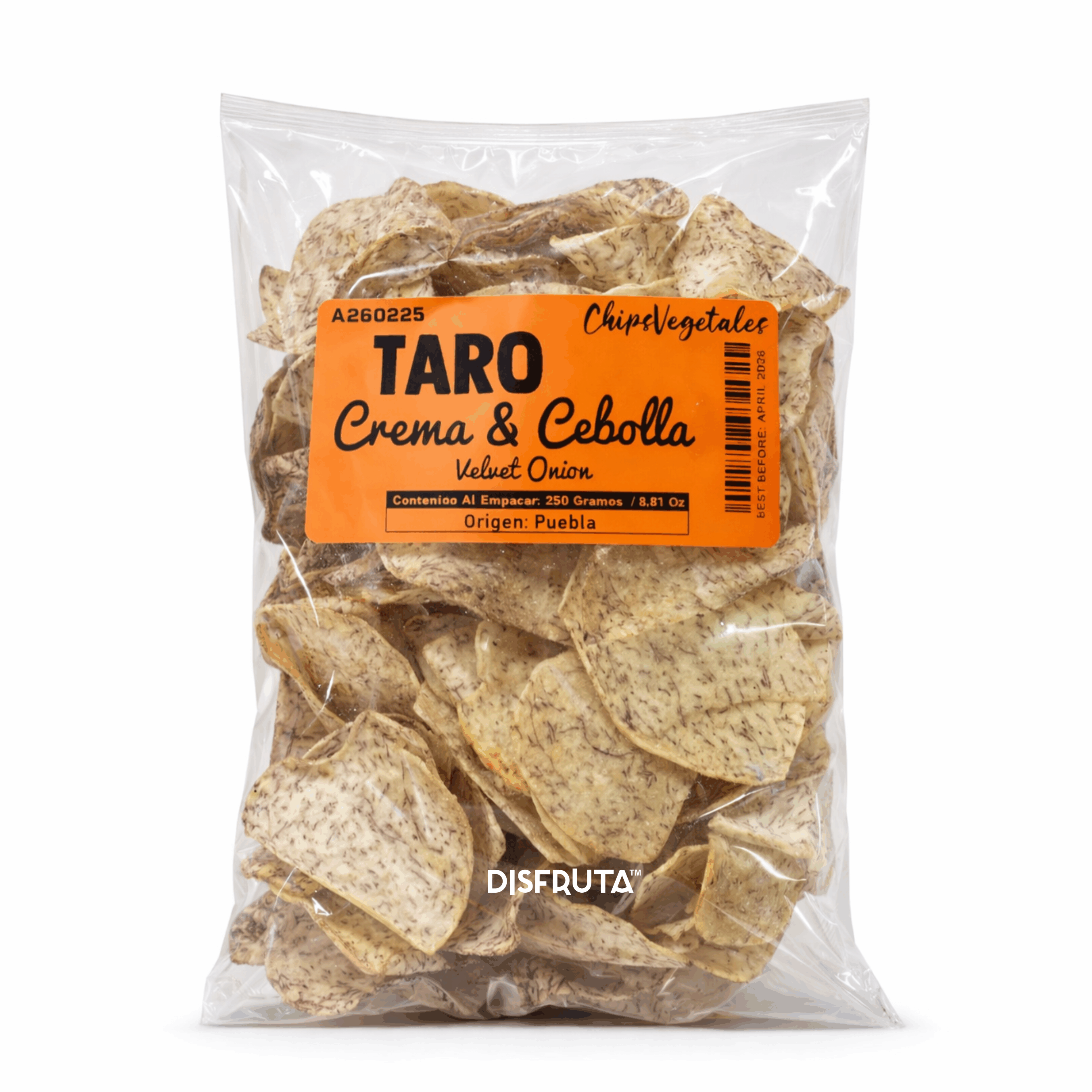 Cream & Onion Taro Chips | Veggie Chips | Puebla | Pack 8.81Oz                                                  
