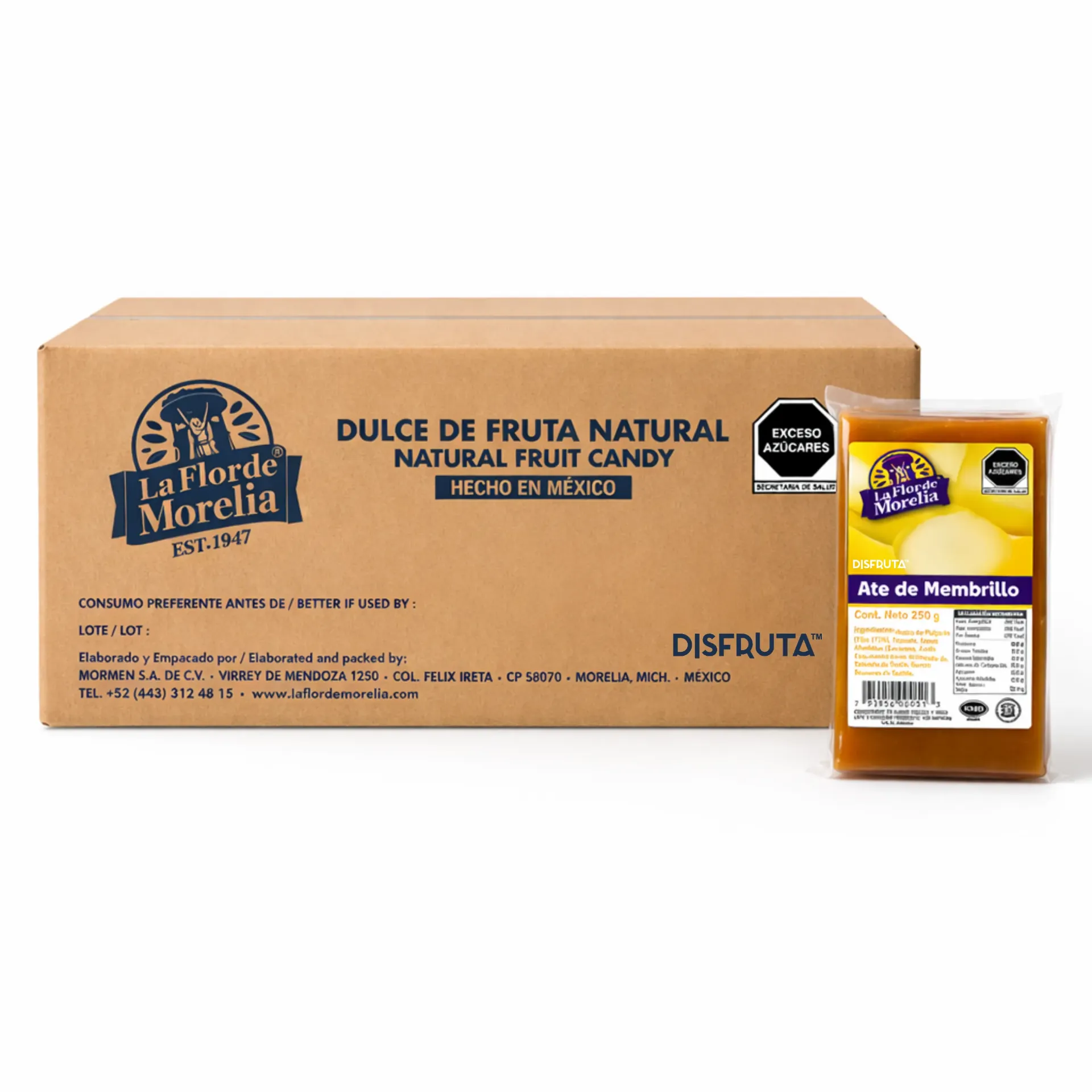 Ate de Membrillo | La Flor de Morelia® | C-CTN 24 Pack 250Gr