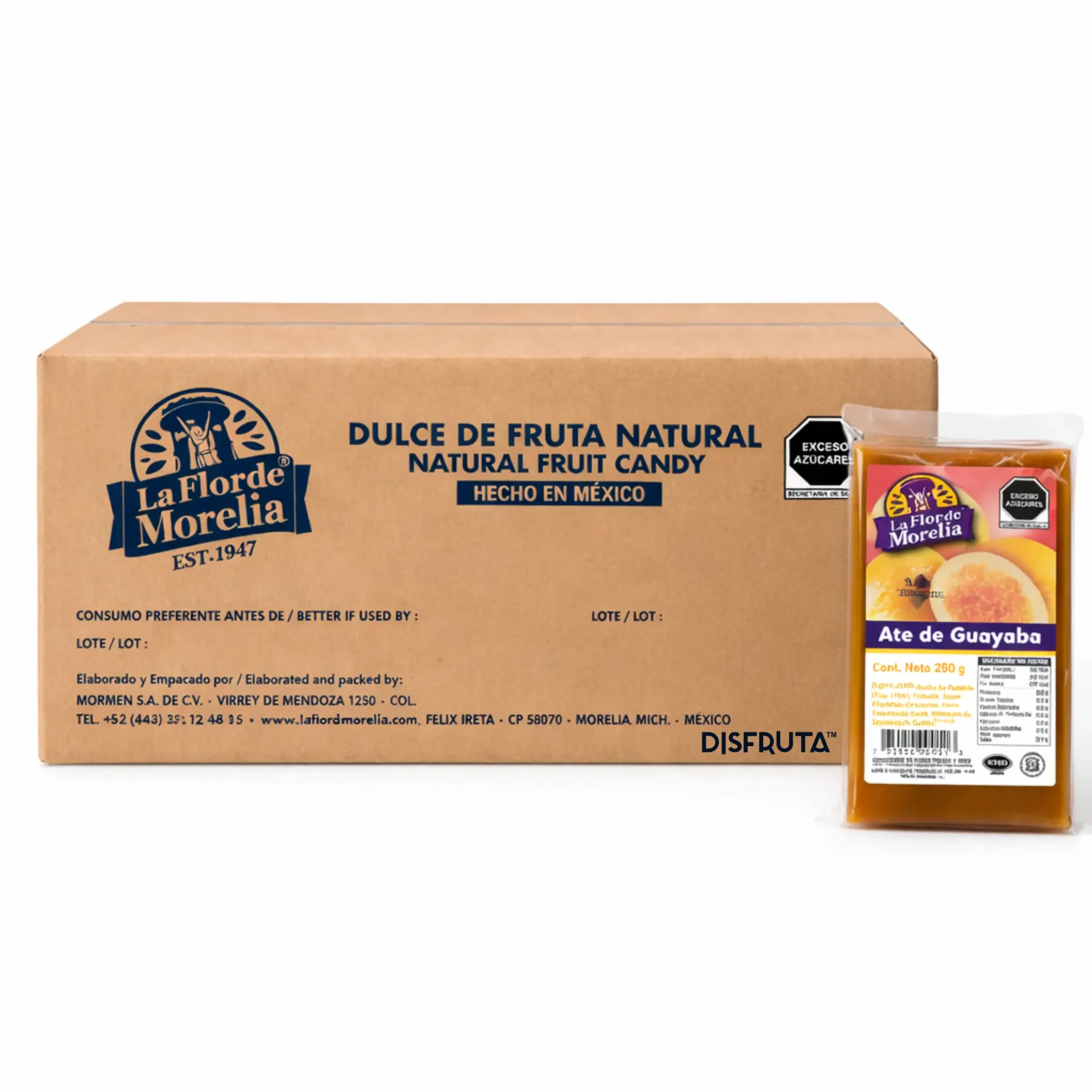 Ate de Guayaba | La Flor de Morelia® | C-CTN 24 Pack 250Gr