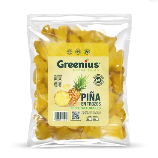 Piña MD2 Congelada | P. Cubos | Greenius® | Pack 1Kg