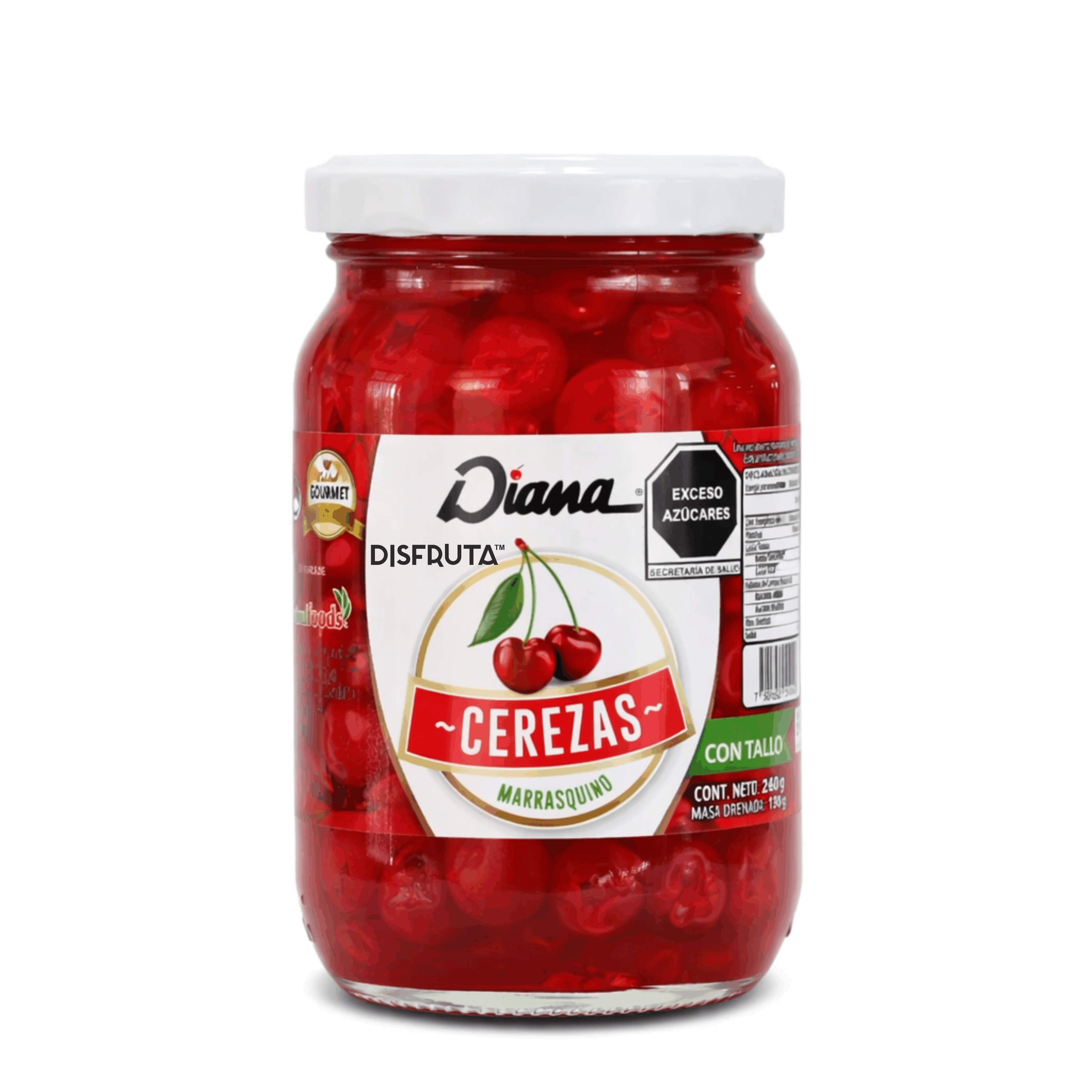 Diana® Red Maraschino Cherries | W Stemr | Diana® | Jar 260Gr-Drn 135Gr                                                                                
