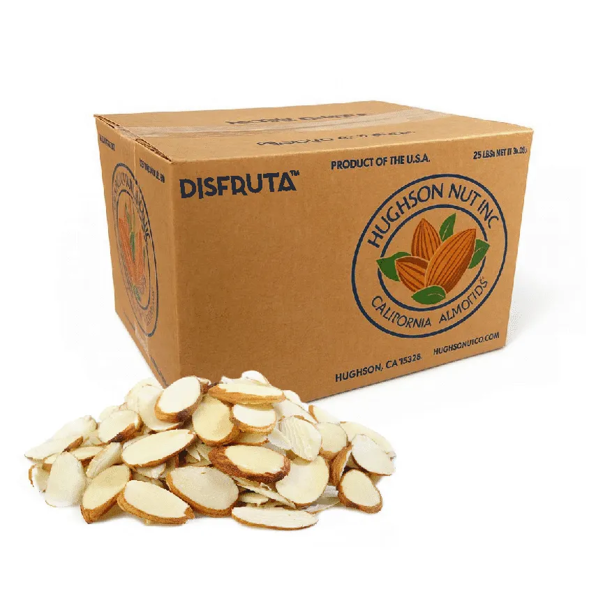 Sliced Almond with Skin | Hughson Nut Inc® | California | BX-CRB 25Lb-11.34Kg