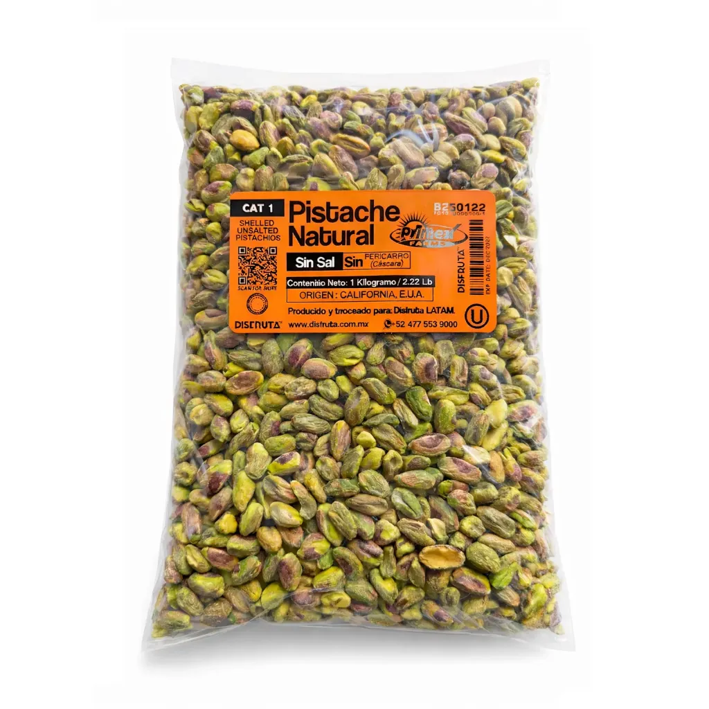Raw Shelled Pistachio (Unsalted) | var.Kerman | Primex Farms® | E.U.A. | BLK