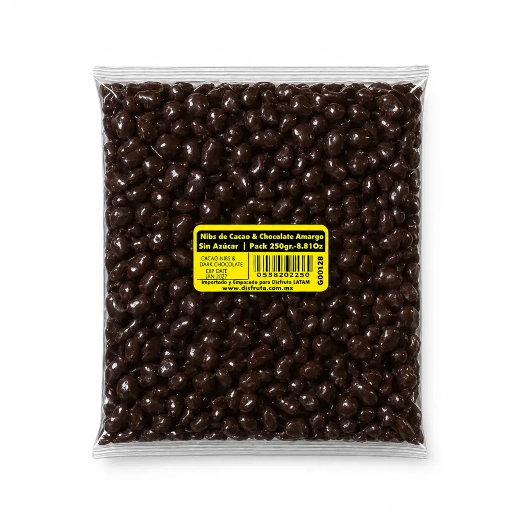 Nibs de Cacao & Chocolate Amargo | Sin Azúcar | Tabasco | Pack 250Gr