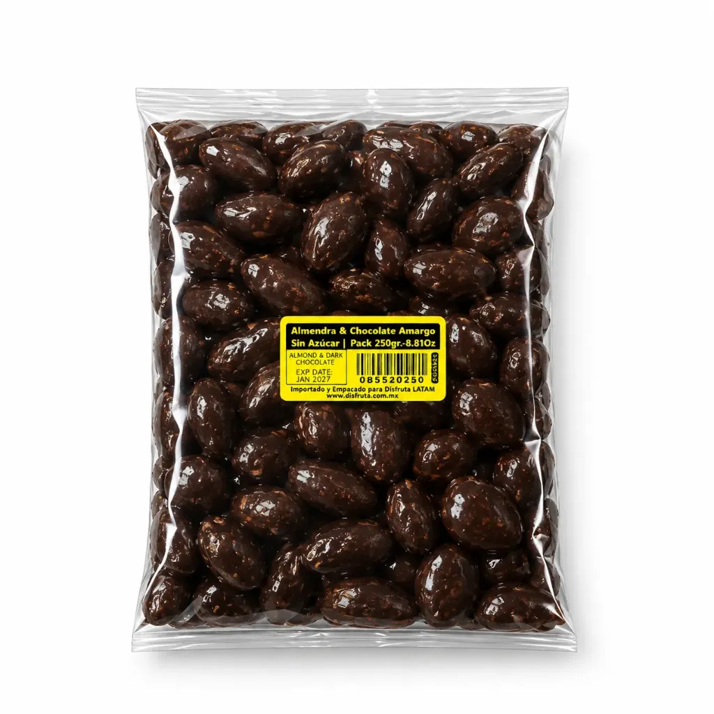 Almond & Dark Chocolate | Sugar Free | California | Pack 250gr-8.81Oz