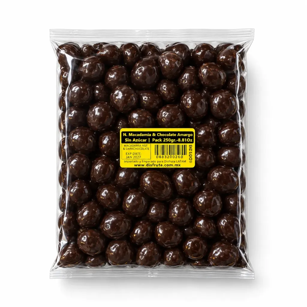 Nuez Macadamia & Chocolate Amargo  | Sin Azúcar | Michoacán | Pack 250Gr